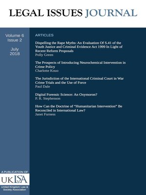 cover image of Legal Issues Journal 6(2)
